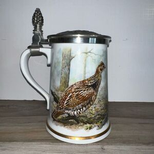 Franklin Porcelain Haviland Limoges Ltd Ed Ruffed Grouse Game Bird Stein (1982)
